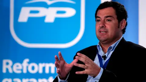 Juan Manuel Moreno Bonilla durante un acto electoral Juan Manuel Moreno Bonilla durante un acto electoral