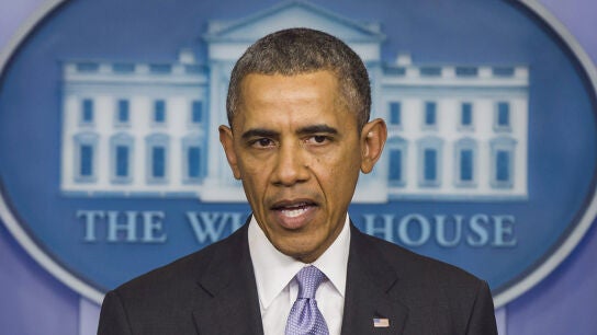 Barack Obama durante su comparecencia en la Casa Blanca