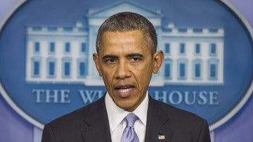 Barack Obama durante su comparecencia en la Casa Blanca