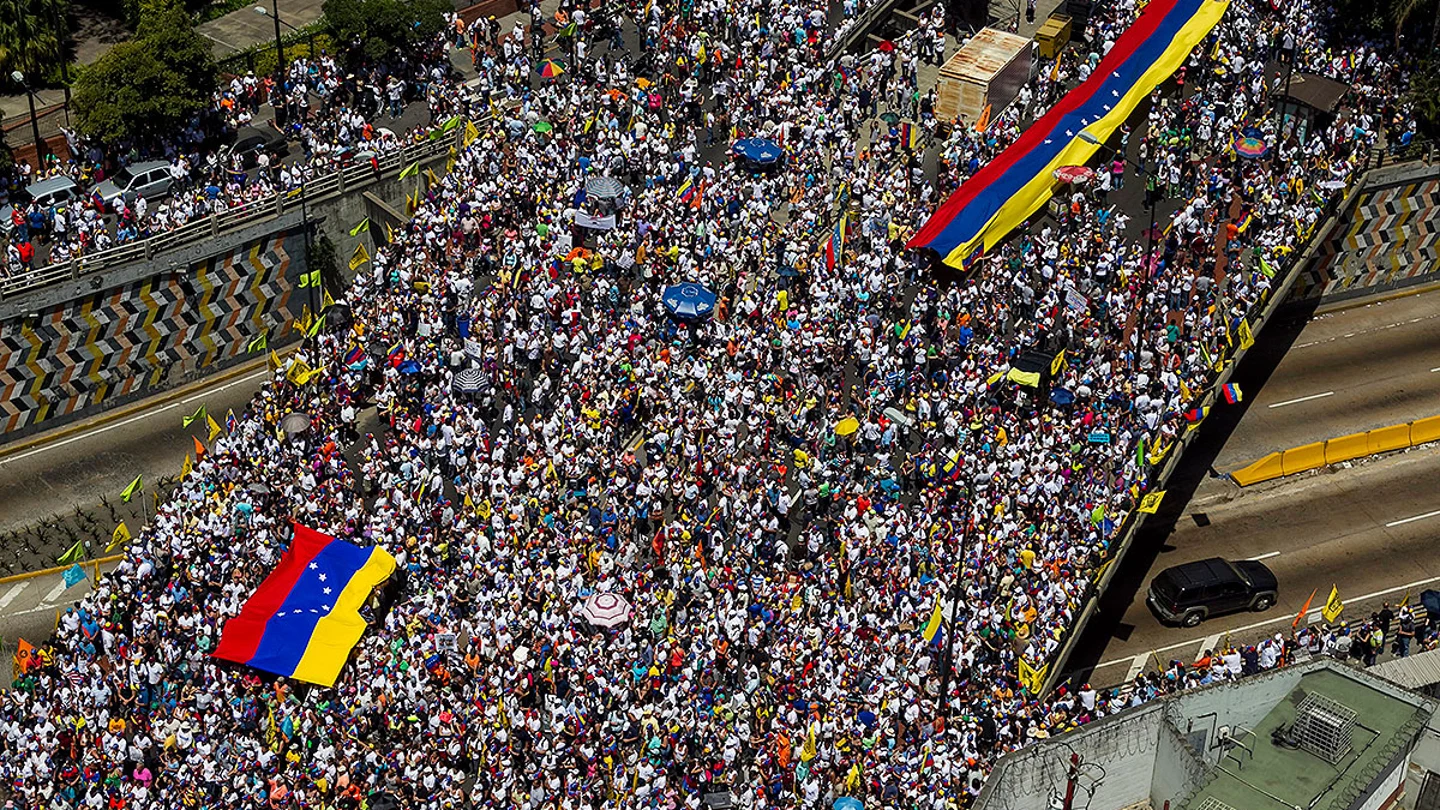 Manifestación de opositores venezolanos en Caracas. Manifestación de opositores venezolanos en Caracas.