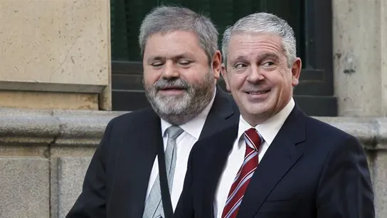 Pablo Crespo con su abogado Miguel Durán Pablo Crespo con su abogado Miguel Durán