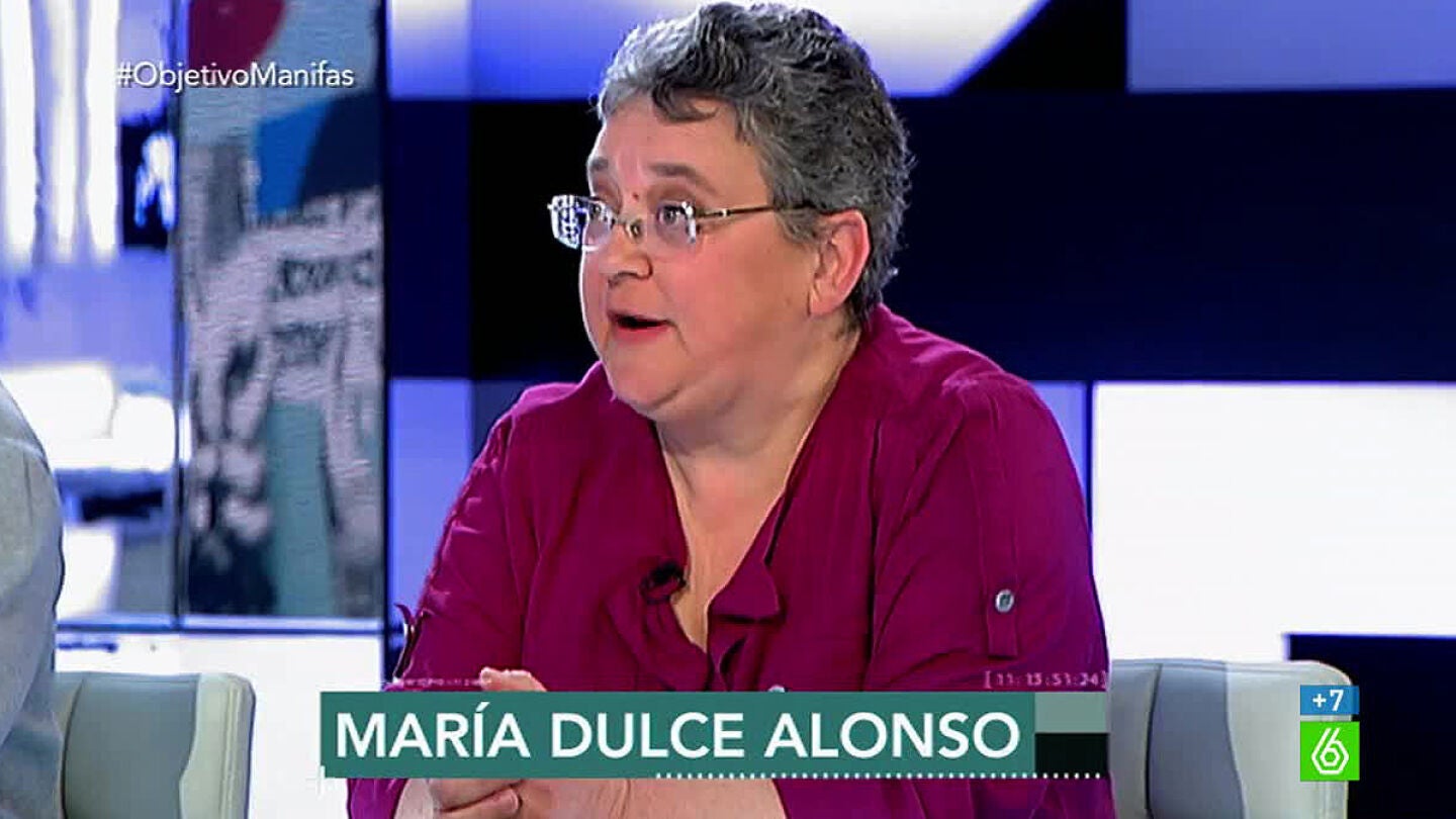 Mar&iacute;a Dulce, fundadora de los Yayoflautas en Madrid