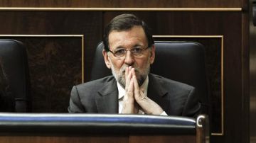 El presidente del Gobierno, Mariano Rajoy, durante el pleno del Congreso