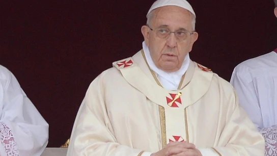 El papa Francisco durante la canonización de Juan XXIII y Juan Pablo XX El papa Francisco durante la canonización de Juan XXIII y Juan Pablo XX
