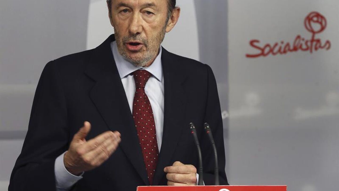 Alfredo P&eacute;rez Rubalcaba en rueda de prensa