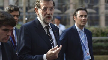 Mariano Rajoy, a su llegada a Bruselas