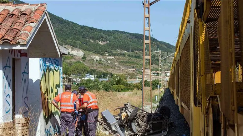 Accidente en el paso a nivel de Berriozar, Navarra