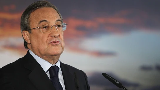 Florentino Pérez, durante la rueda de prensa Florentino Pérez, durante la rueda de prensa
