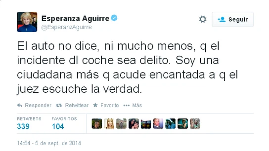 Tweet de Esperanza Aguirre Tweet de Esperanza Aguirre