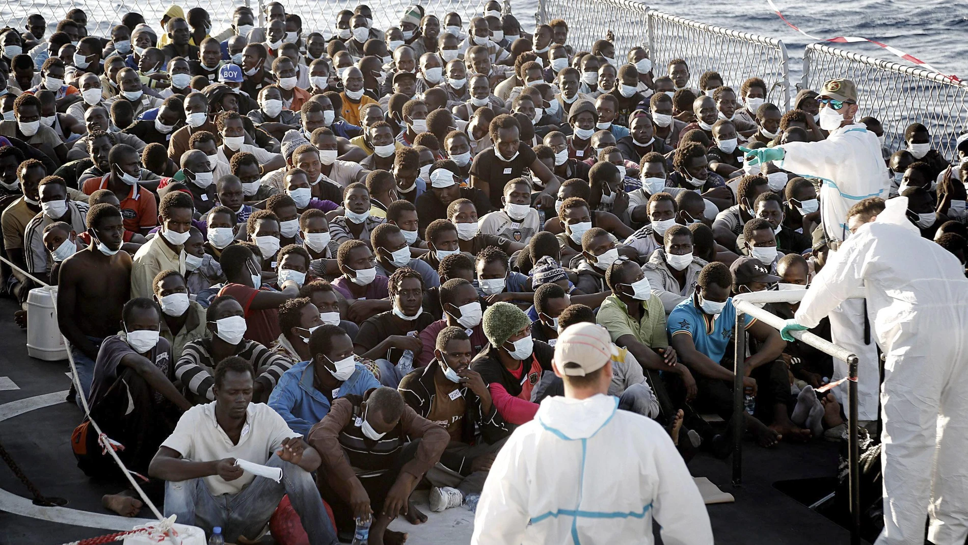 Inmigrantes rescatados este fin de semana en aguas italianas