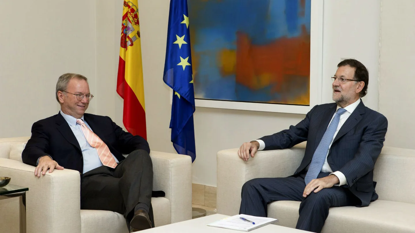 Eric Schmidt, presidente de Google, y Mariano Rajoy Eric Schmidt, presidente de Google, y Mariano Rajoy
