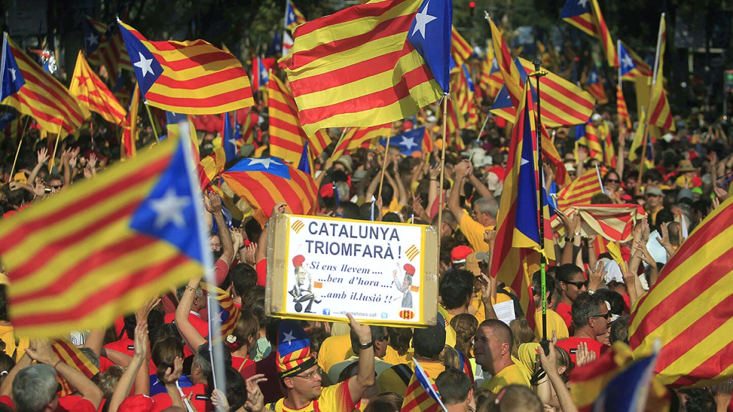 Manifestaci&oacute;n durante la Diada de Catalu&ntilde;a