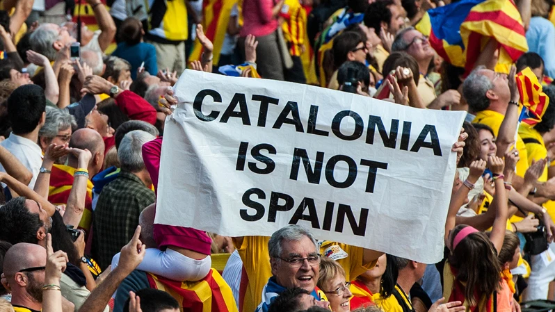 Imagen de la movilización durante la Diada