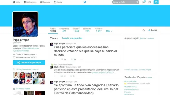 Twitter de Íñigo Errejón Twitter de Íñigo Errejón