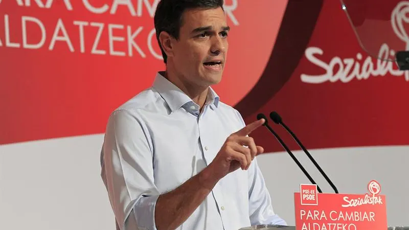 Sánchez, durante su intervención en la inauguración del Congreso extraordinario del PSE-EE