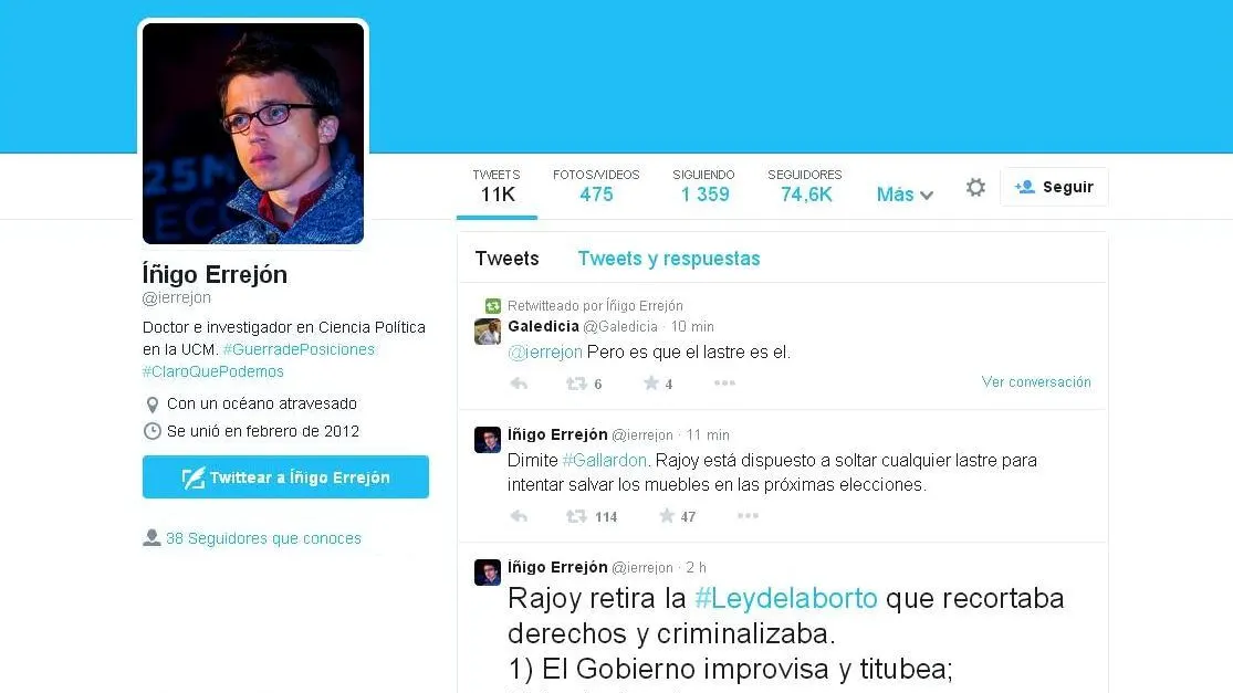 Twitter de Errejón