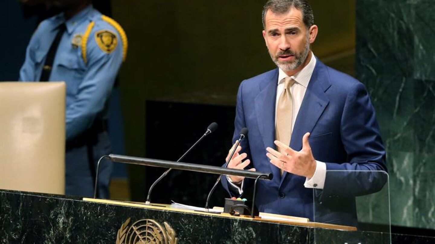 El rey Felipe VI interviene ante la Asamblea General de las Naciones Unidas