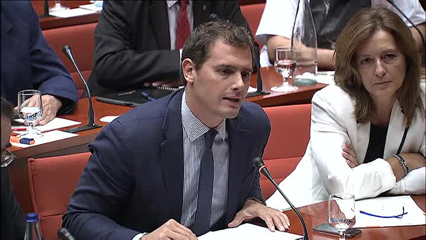 Albert Rivera durante la comparecencia de Jordi Pujol en el Parlament Albert Rivera durante la comparecencia de Jordi Pujol en el Parlament