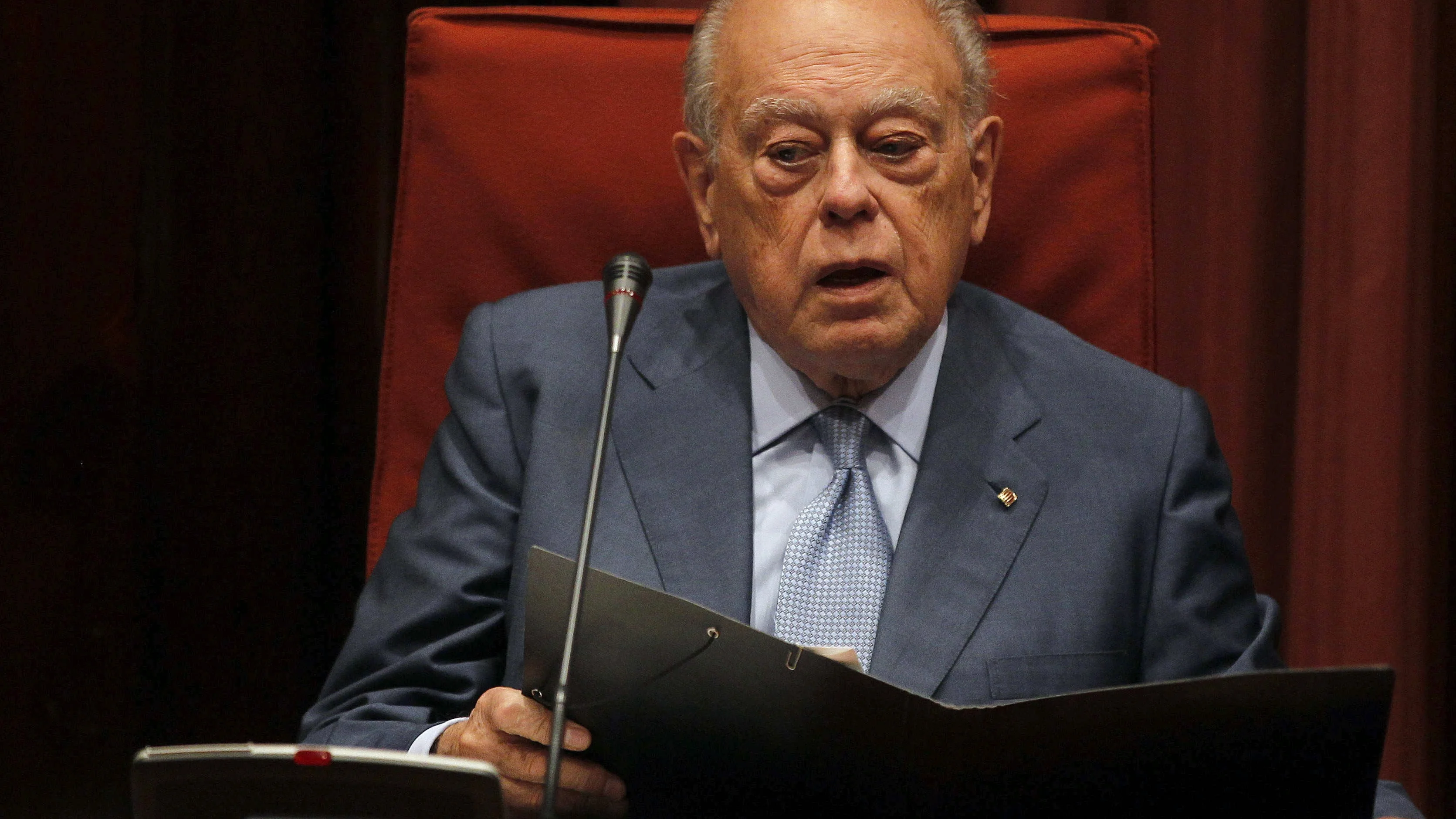 Jordi Pujol durante su comparecencia en el Parlament