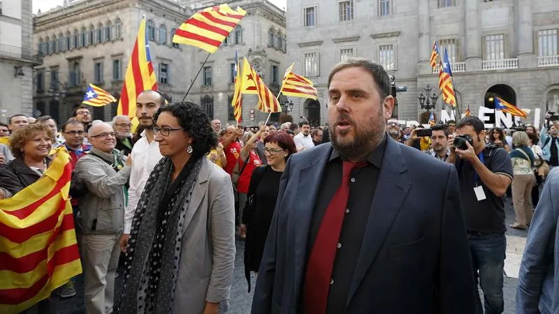 Los líderes de ERC Oriol Junqueras y Marta Rovira, en una foto de archivo