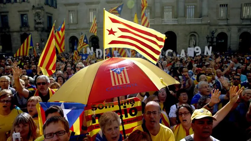 Partidarios de la consulta catalana en la calle