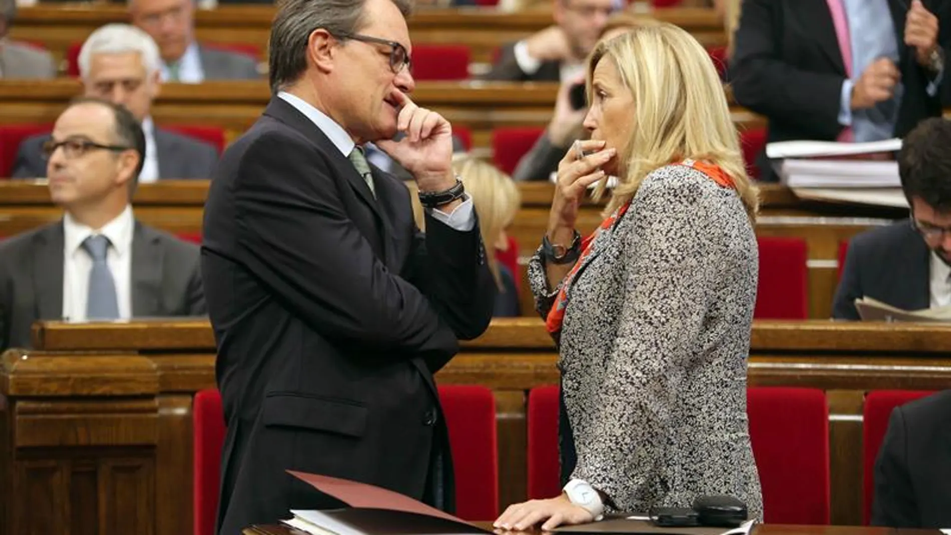 Artur Mas y Joana Ortega en el Parlament