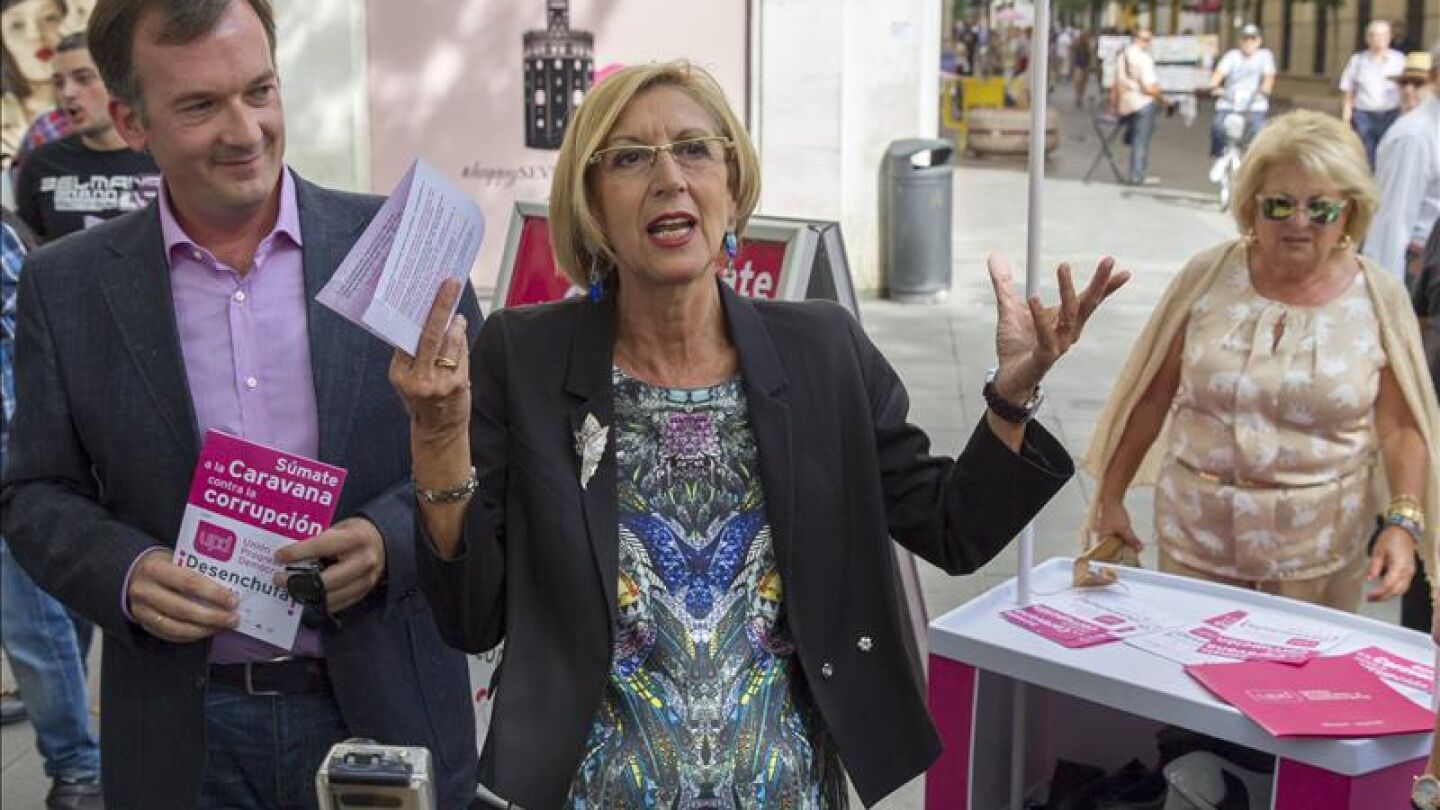 Rosa D&iacute;ez iniciando una campa&ntilde;a contra corrupci&oacute;n en Sevilla