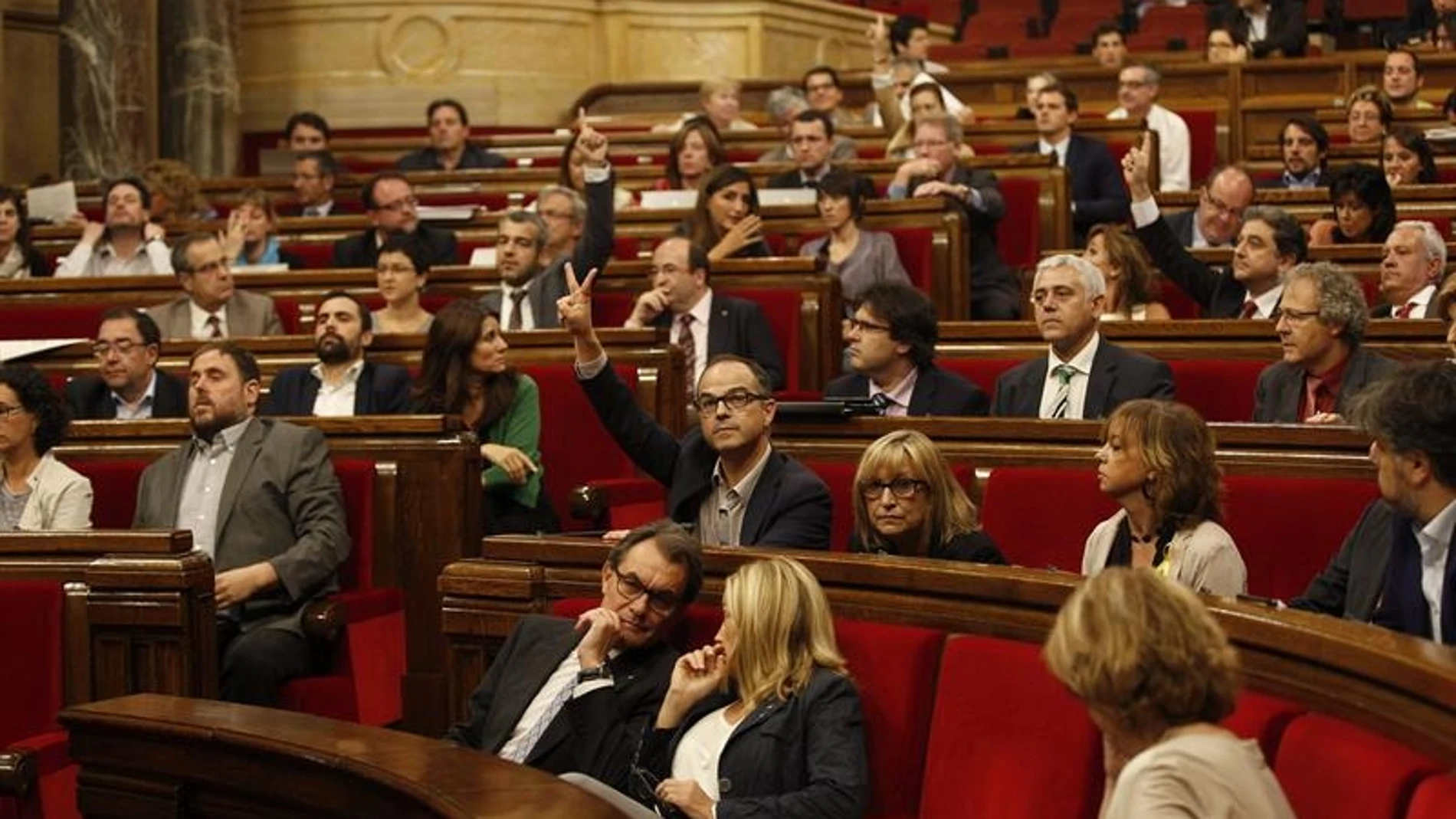 Votación en el Parlament catalán