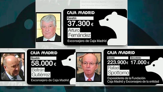Tres de los 86 directivos que usaron 'tarjetas b' Tres de los 86 directivos que usaron 'tarjetas b'