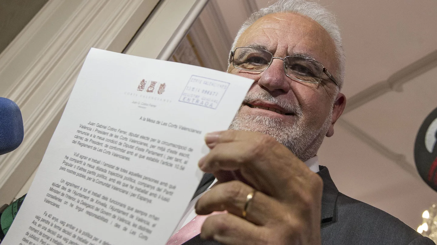 El ya ex presidente de Les Corts Valencianes, Juan Cotino El ya ex presidente de Les Corts Valencianes, Juan Cotino