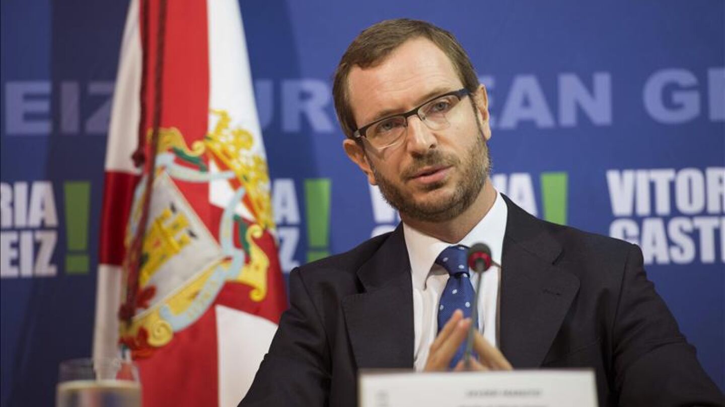 Javier Maroto, alcalde de Vitoria, durante un acto