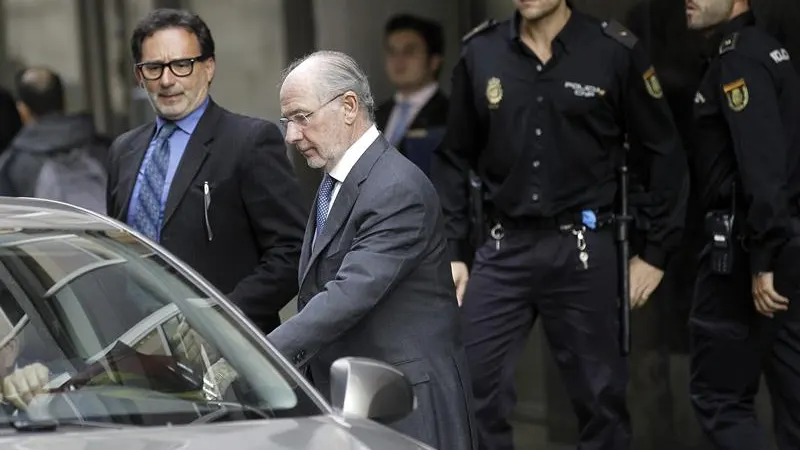 Rodrigo Rato, a su salida de la Audiencia Nacional