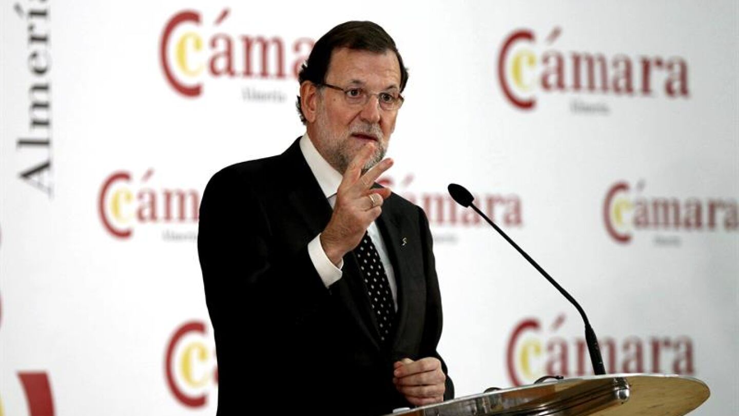 Mariano Rajoy, en su conferencia en Almer&iacute;a