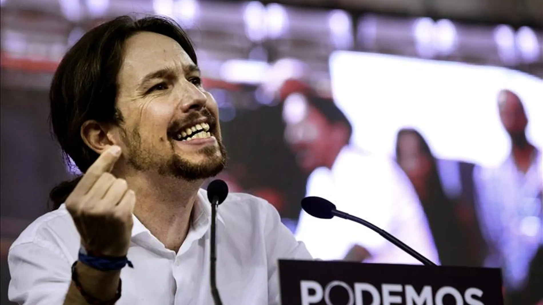 El líder de Podemos, Pablo Iglesias, interviene en la Asamblea Ciudadana "Sí Se Puede"