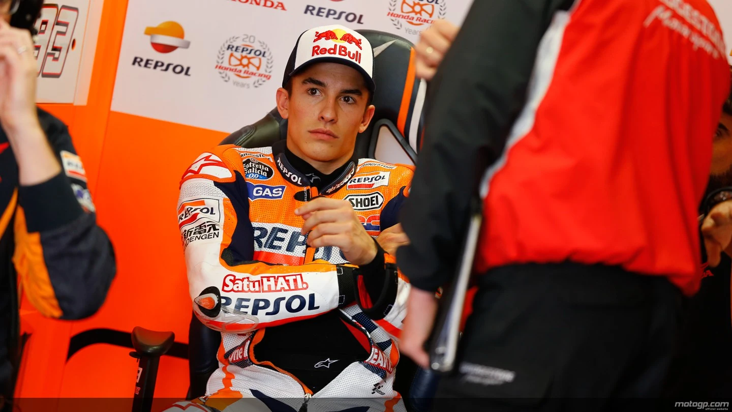 Marc Márquez tras su caída en el GP de Australia