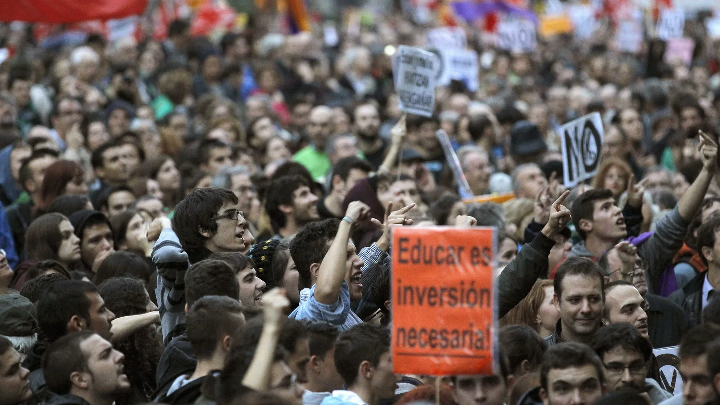 Estudiantes durante una jornada de huelga en Madrid Estudiantes durante una jornada de huelga en Madrid