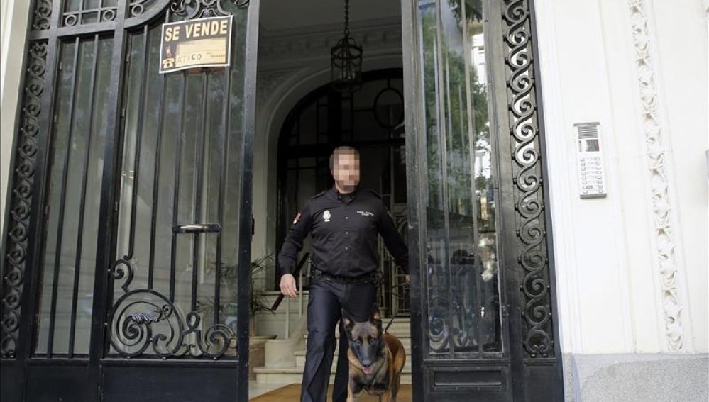 Agentes de la Policía Nacional registran el domicilio de Luis Iglesias