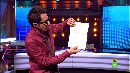 Berto lee el justificante de Andreu Buenafuente Berto lee el justificante de Andreu Buenafuente