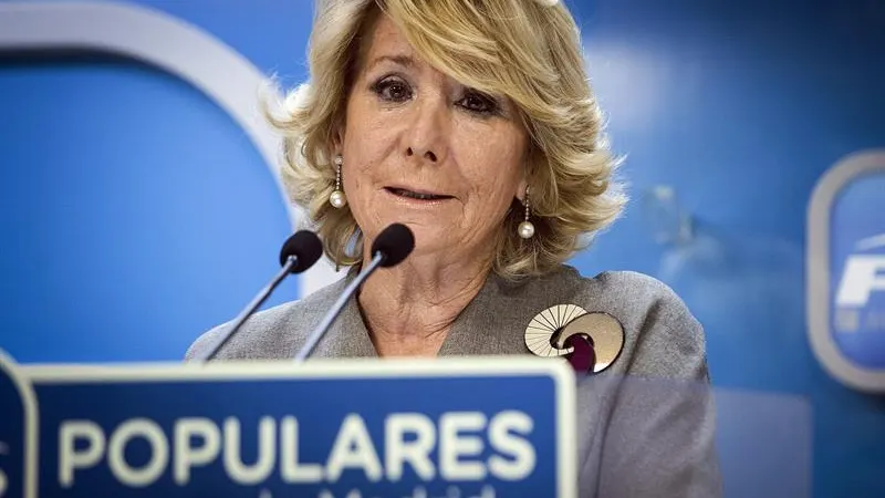 Esperanza Aguirre en rueda de prensa