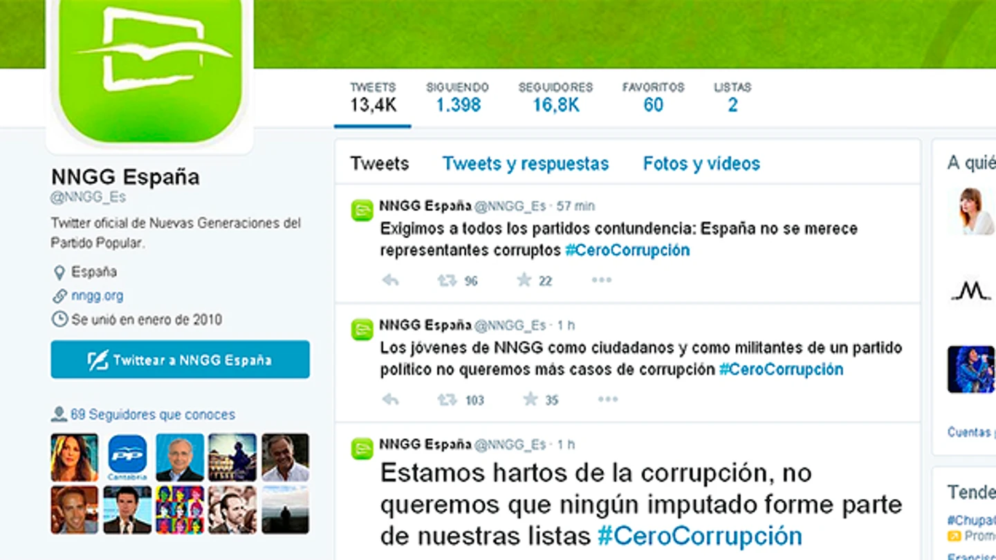 Twitter oficial de Nuevas Generaciones del Partido Popular Twitter oficial de Nuevas Generaciones del Partido Popular