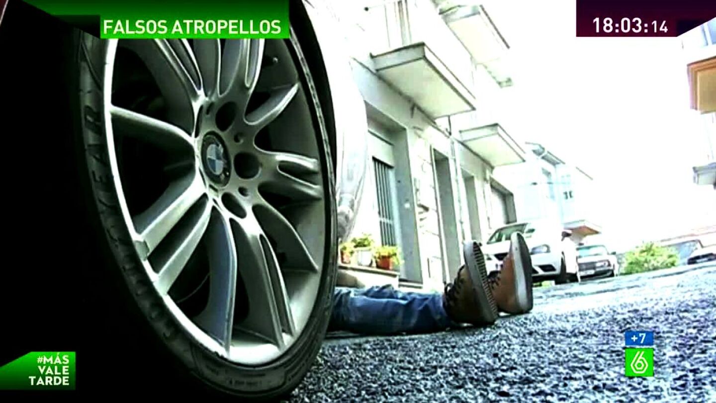 Escena de un falso atropello