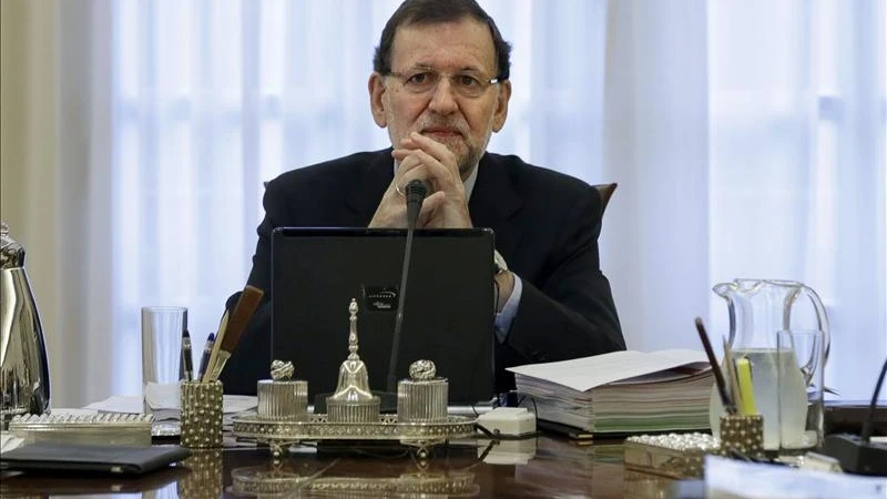 El jefe del Ejecutivo, Mariano Rajoy, en el Palacio de la Moncloa