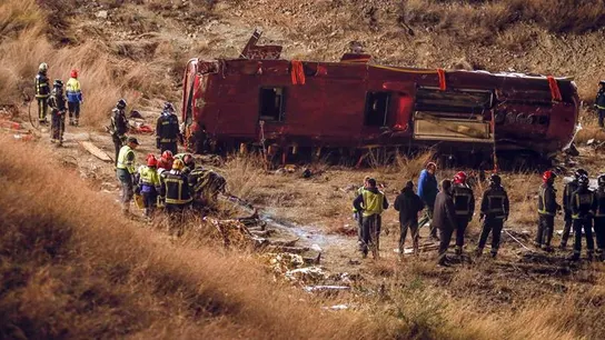 Autobús accidentado en Cieza Autobús accidentado en Cieza