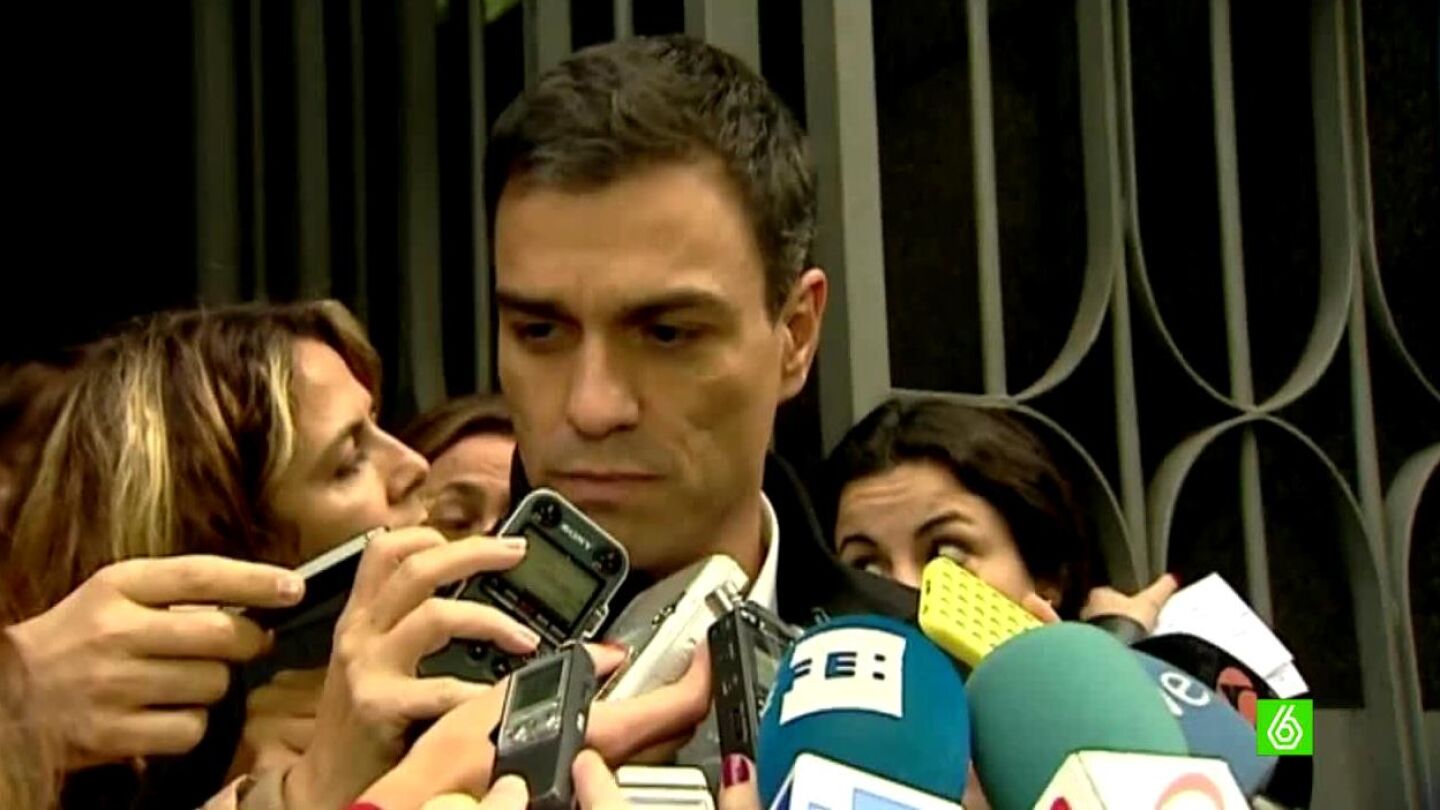 Pedro S&aacute;nchez habla con los medios
