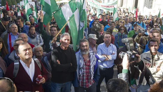 El diputado andaluz de IU Juan Manuel Sánchez Gordillo y el portavoz del SAT, Diego Cañamero El diputado andaluz de IU Juan Manuel Sánchez Gordillo y el portavoz del SAT, Diego Cañamero