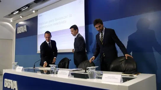 Doménech, Sagardoy y Jiménez, directivos del BBVA Doménech, Sagardoy y Jiménez, directivos del BBVA