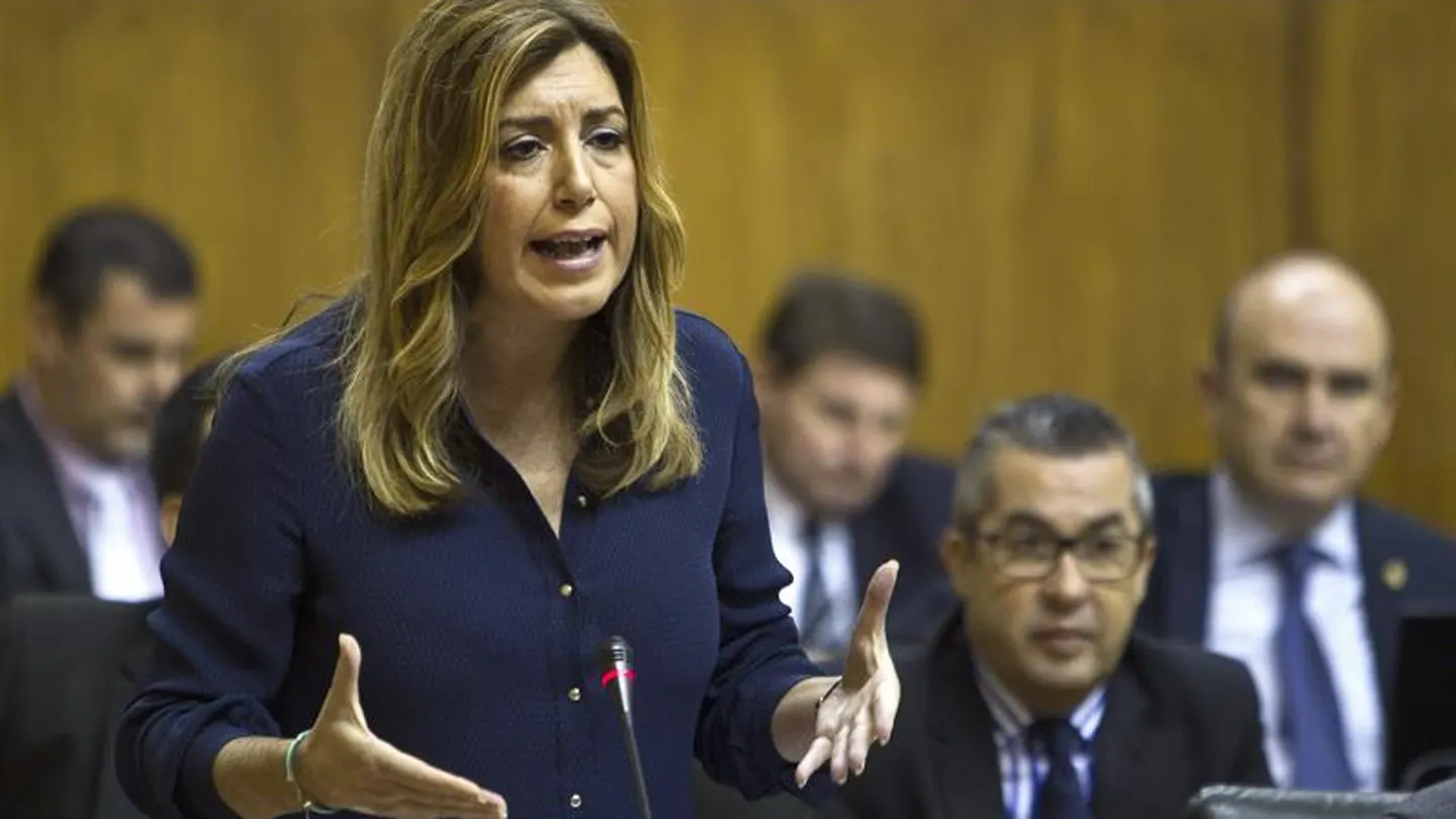 Susana Díaz durante su intervención en el Parlamento andaluz Susana Díaz durante su intervención en el Parlamento andaluz