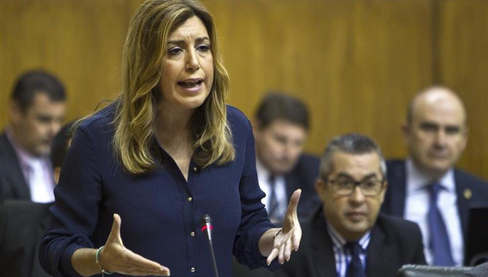 Susana Díaz durante su intervención en el Parlamento andaluz