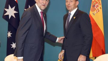 Rajoy con el primer ministro australiano, Tony Abbot