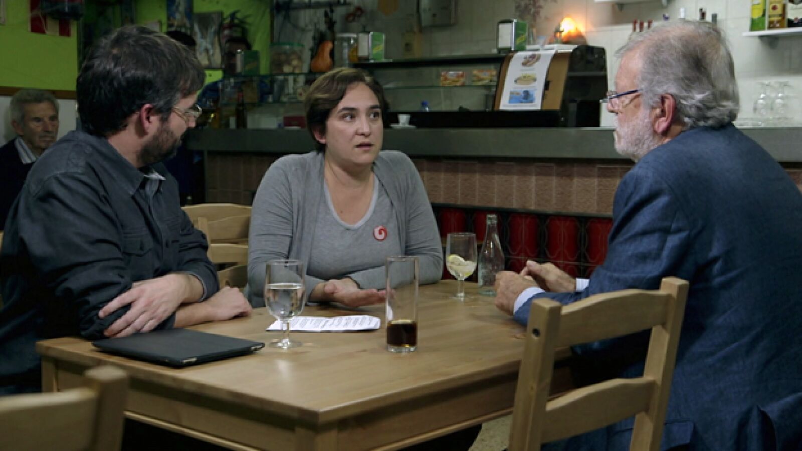 Ada Colau, con Juan Carlos Rodr&iacute;guez Ibarra y Jordi &Eacute;vole